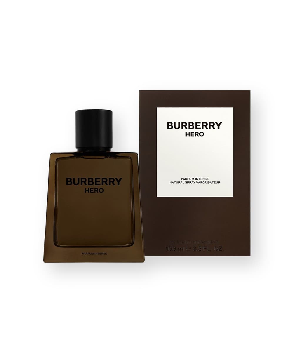 Burberry Hero Intense fragrance bottle, front view