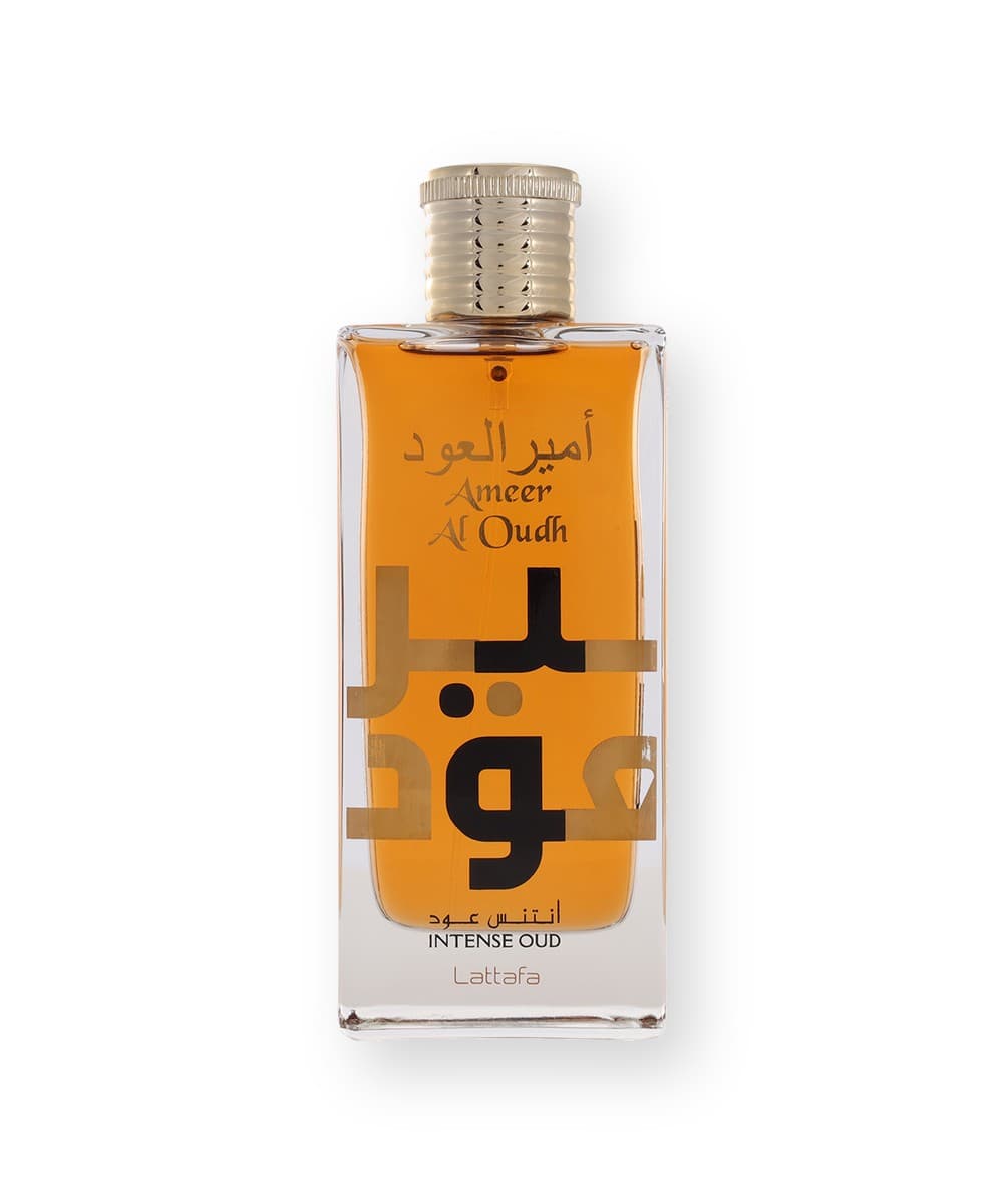 Lattafa Ameer Al Oudh Intense Oud fragrance bottle, front view