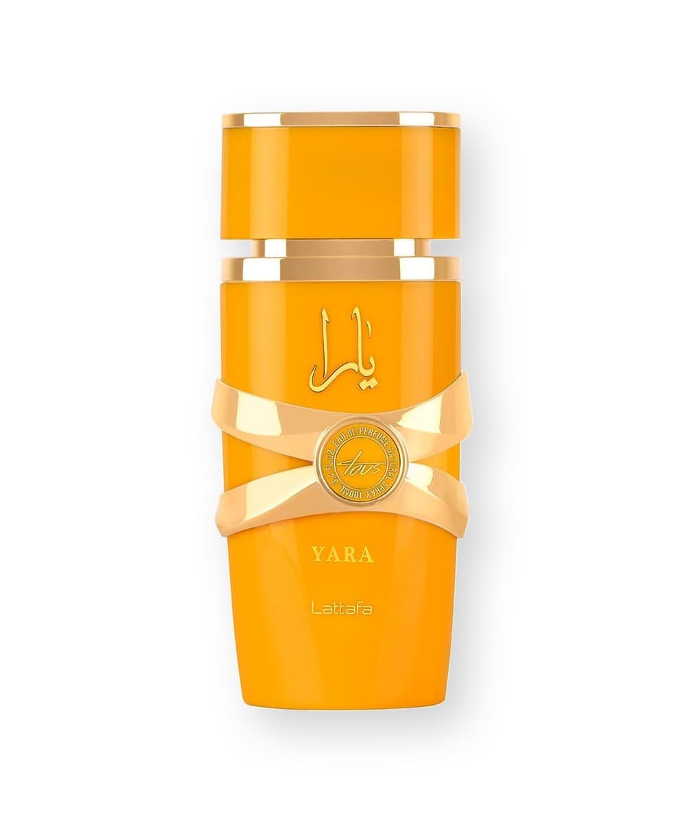 Lattafa Yara Tous fragrance bottle, front view