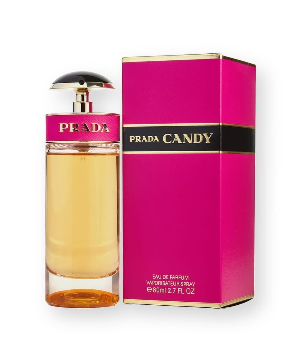 Prada Candy fragrance bottle, front view