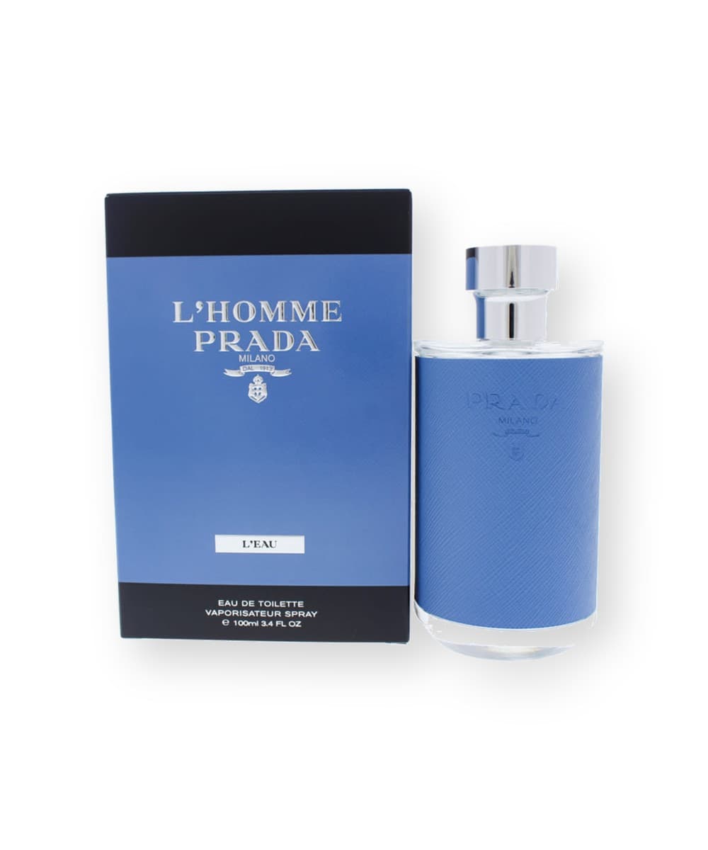 Prada L'homme L'eau fragrance bottle, front view