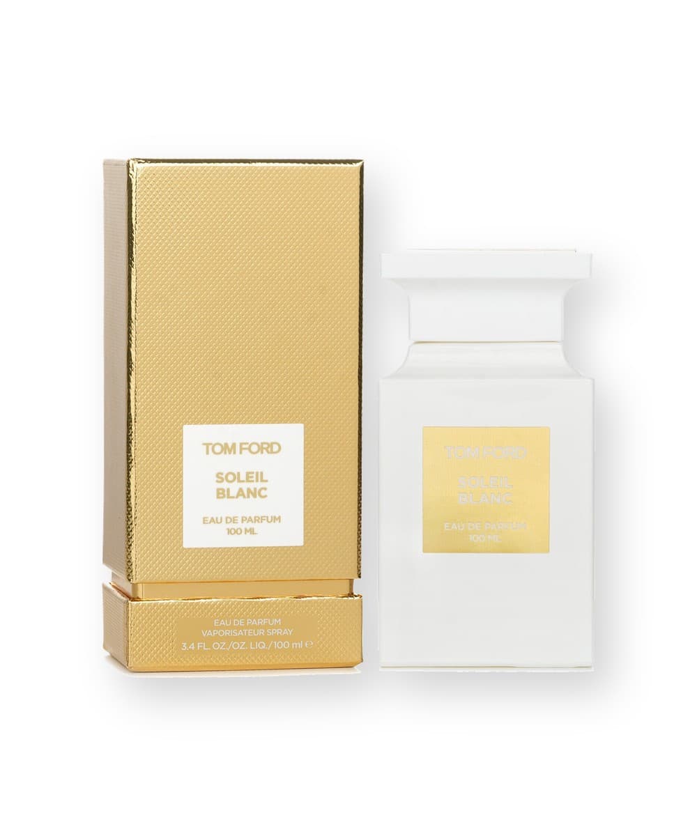 Tom Ford Soleil Blanc fragrance bottle, front view
