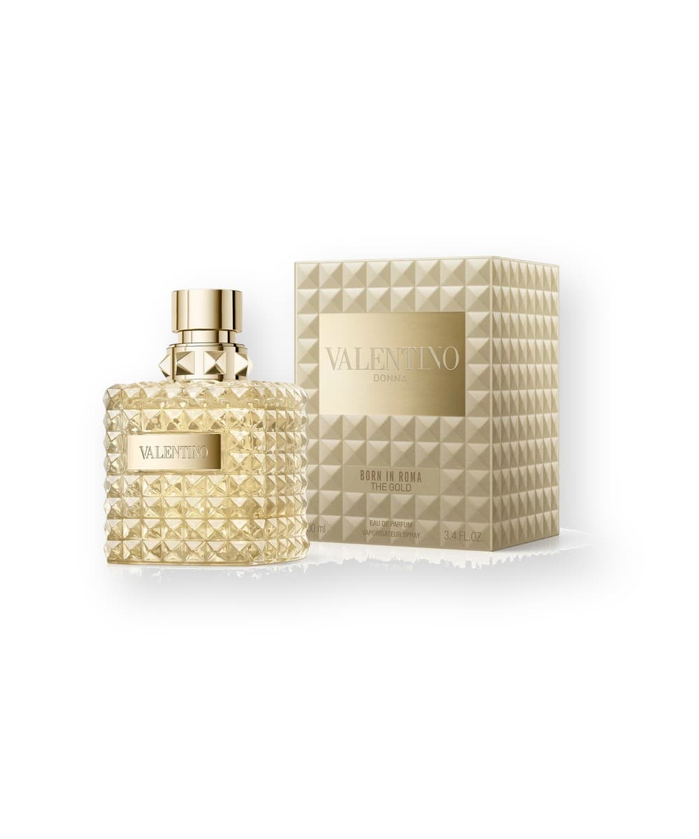 Valentino Born in Roma the Gold Donna fragrance bottle, front view