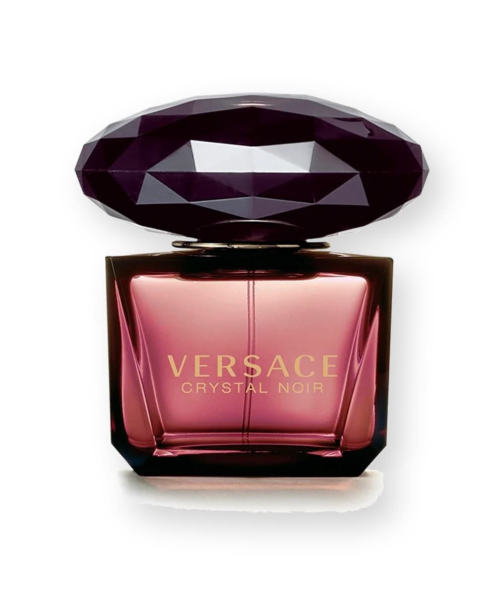 Versace Crystal Noir fragrance bottle, front view